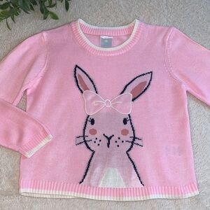 Easter Bunny Pink Sweater 4T EUC Lightweight Rabbit